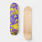 Abstraktes, gelbes Muster Skateboard (Vorderseite)
