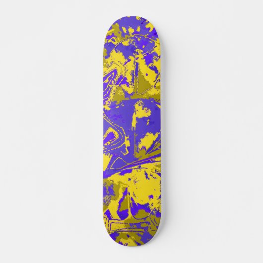 Abstraktes, gelbes Muster Skateboard (Vorne)