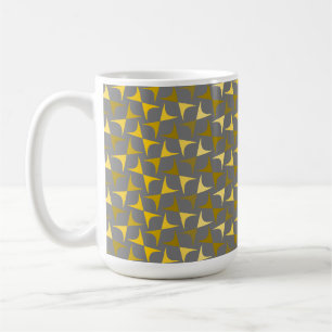 Abstraktes gelbes und graues Muster Kaffeetasse
