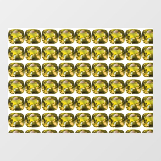 Abstraktes Gelbmuster Fensteraufkleber (Blatt)