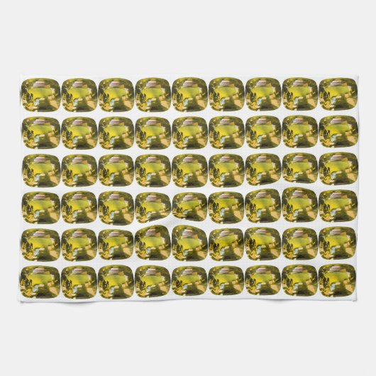 Abstraktes Gelbmuster Geschirrtuch (Horizontal)