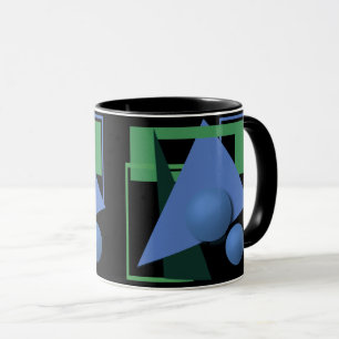 abstraktes Gemälde, Abstraktion, grün und schwarz Tasse