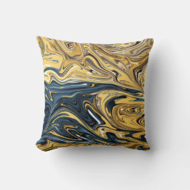 Abstraktes Gemälde aus geschmolzenem Gold | Beste Kissen