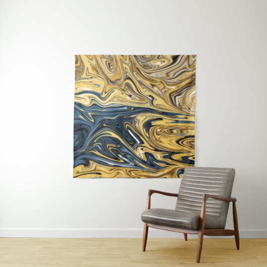 Abstraktes Gemälde aus geschmolzenem Gold | Beste Wandteppich (Beispiel)