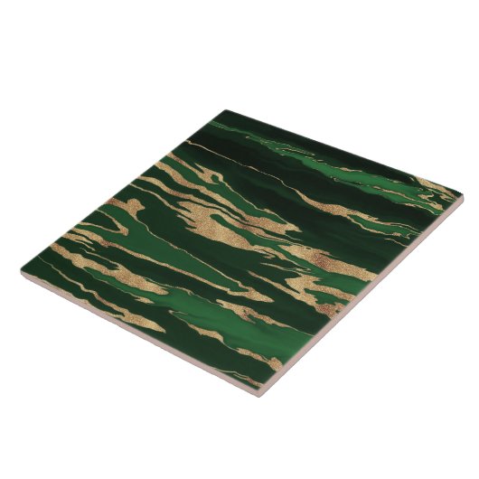 Abstraktes Gemälde aus grünem Marmor Fliese (Seite)
