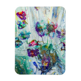 Abstraktes Gemälde aus Hummingvogelgarten Magnet