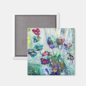 Abstraktes Gemälde aus Hummingvogelgarten Magnet (Vorderseite/Rückseite)