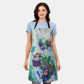 Abstraktes Gemälde aus Hummingvogelgarten Schürze (Getragen)