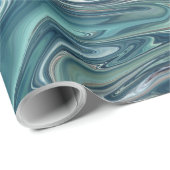 Abstraktes Gemälde Blaue See Geschenkpapier (Rolleneckpunkt)
