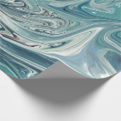 Abstraktes Gemälde Blaue See Geschenkpapier (Ecke)