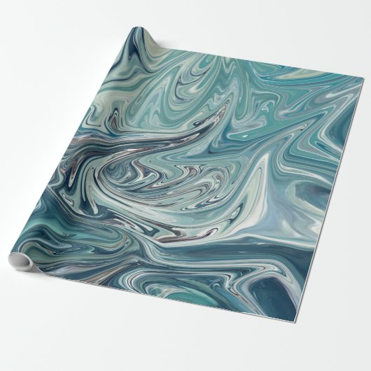 Abstraktes Gemälde Blaue See Geschenkpapier (Ungerollt)