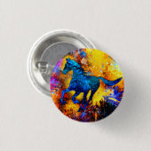 Abstraktes Gemälde eines laufenden Pferdes Button (Vorne & Hinten)