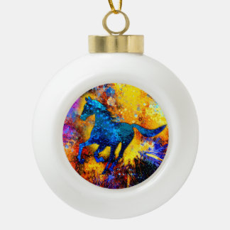 Abstraktes Gemälde eines laufenden Pferdes Keramik Kugel-Ornament