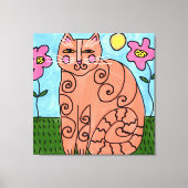 Abstraktes Gemälde im Garten Leinwanddruck (Vorderseite)