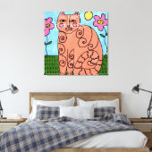 Abstraktes Gemälde im Garten Leinwanddruck (Insitu (Schlafzimmer))