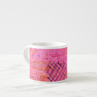 Abstraktes Gemälde in Rosa und Lila Espressotasse