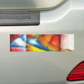 abstraktes Gemälde in Rot-Gelb-Blau Autoaufkleber (Auf Auto)