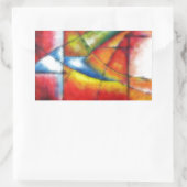 abstraktes Gemälde in Rot-Gelb-Blau Rechteckiger Aufkleber (Tasche)