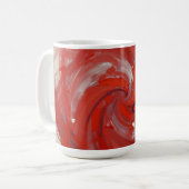Abstraktes Gemälde in roter Spirale Kaffeetasse (Vorderseite Links)