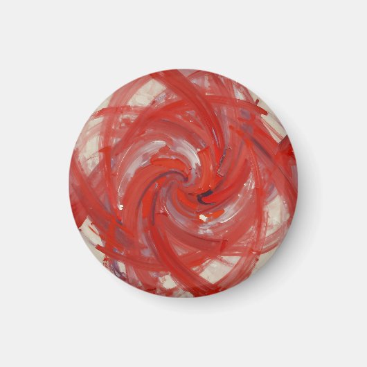 Abstraktes Gemälde in roter Spirale Magnet (Vorne)