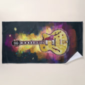 Abstraktes Gemälde mit bunten Gitarren Strandtuch (Vorderseite)