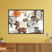 Abstraktes Gemälde mit ethnischen Elementen Leinwanddruck (Insitu (Wohnzimmer))