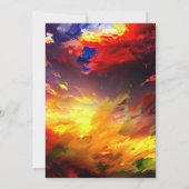Abstraktes Gemälde mit farbenfroher Luft. Hochzeit Einladung (Rückseite)