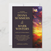 Abstraktes Gemälde mit farbenfroher Luft. Hochzeit Einladung (Vorderseite)