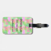 Abstraktes gemaltes Gelb des Sonnenlichts, rosa Gepäckanhänger (Rückseite horizontal)