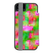 Abstraktes gemaltes Gelb des Sonnenlichts, rosa Incipio iPhone Geldbeutel-Hülle (Folio Rückseite)