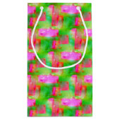 Abstraktes gemaltes Gelb des Sonnenlichts, rosa Kleine Geschenktüte (Rückseite)