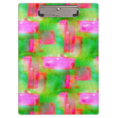 Abstraktes gemaltes Gelb des Sonnenlichts, rosa Klemmbrett (Vorderseite)