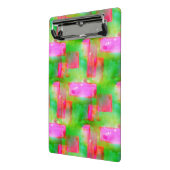 Abstraktes gemaltes Gelb des Sonnenlichts, rosa Mini Klemmbrett (Gewinkelt2)