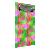 Abstraktes gemaltes Gelb des Sonnenlichts, rosa Mini Klemmbrett (Schrägansicht)