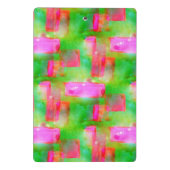 Abstraktes gemaltes Gelb des Sonnenlichts, rosa Mini Klemmbrett (Rückseite)