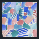 abstraktes gemustert halstuch<br><div class="desc">Vergnügen abstrakte Muster mit komplementärer warmer Blues und aquamarin mit Korallenpinken. Ich dachte einfach nicht,  ließ meinen Pinsel locker und schuf dieses lustige Muster. Ein einzigartiges Aussehen,  das Sie auf keinem anderen Haustier finden:)</div>