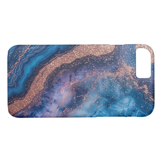 Abstraktes Geoddesign mit Rose Gold Akzenten Case-Mate iPhone Hülle (Rückseite (Horizontal))