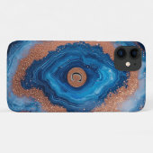 Abstraktes Geoddesign mit Rose Gold Akzenten Case-Mate iPhone Hülle (Rückseite (Horizontal))
