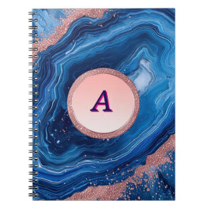 Abstraktes Geoddesign mit Rose Gold Akzenten Notizblock