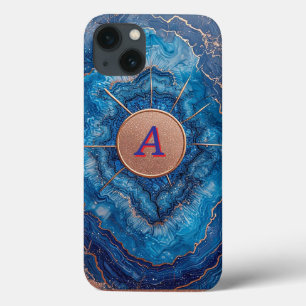Abstraktes Geode-Design mit Roségold-Akzente Case-Mate iPhone Hülle