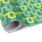 Abstraktes geometrisch-gelbes Muster Geschenkpapier (Rolleneckpunkt)