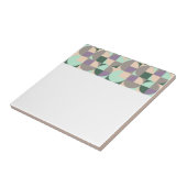 Abstraktes geometrisch grünes Lavendelbeige Fliese (Seite)