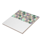 Abstraktes geometrisch grünes Lavendelbeige Fliese (Seite)