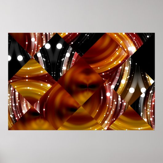 Abstraktes geometrisch mehrfarbiges Mosaik Poster (Vorne)