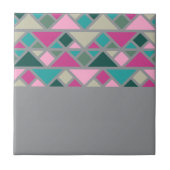 Abstraktes geometrisch rosa Fuchsiengrau Fliese (Vorderseite)