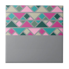 Abstraktes geometrisch rosa Fuchsiengrau Fliese