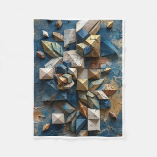 Abstraktes geometrisches 3D-Muster-Kunst-Fleece-De Fleecedecke