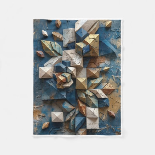 Abstraktes geometrisches 3D-Muster-Kunst-Fleece-De Fleecedecke (Vorderseite)