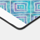 Abstraktes geometrisches Aqua-Blaumuster Schreibtischunterlage (Ecke)