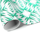 Abstraktes geometrisches aquamarines Muster Geschenkpapier (Rolleneckpunkt)